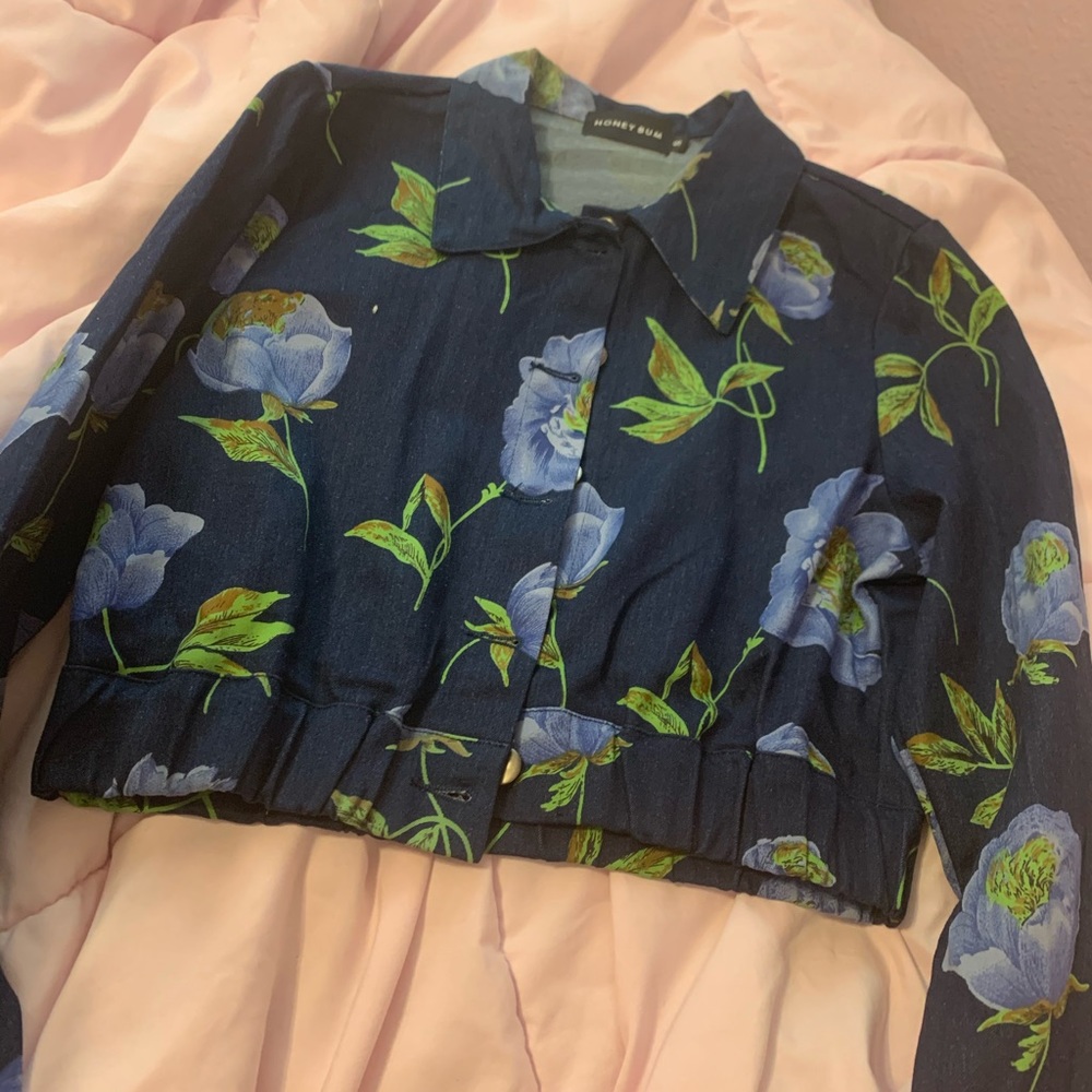 Floral Print Denim Jacket